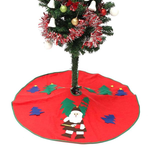 

1pcs 90cm santa claus snowman christmas red tree skirt carpet stands ornaments for home party decoration