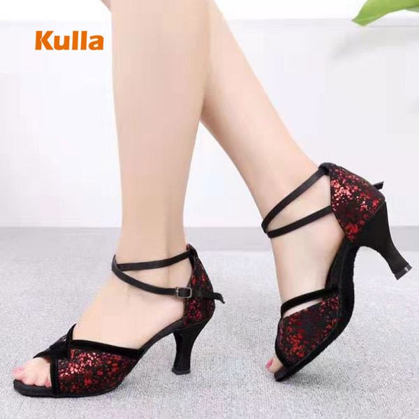 

women latin dance shoes ballroom dance shoes girls modern dancing woman's sandal sneaker tango salsa high heels sequin pu