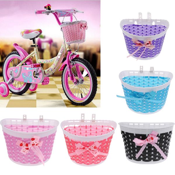 

5pcs kids bicycle basket detachable plastic bicycle handlebar basket