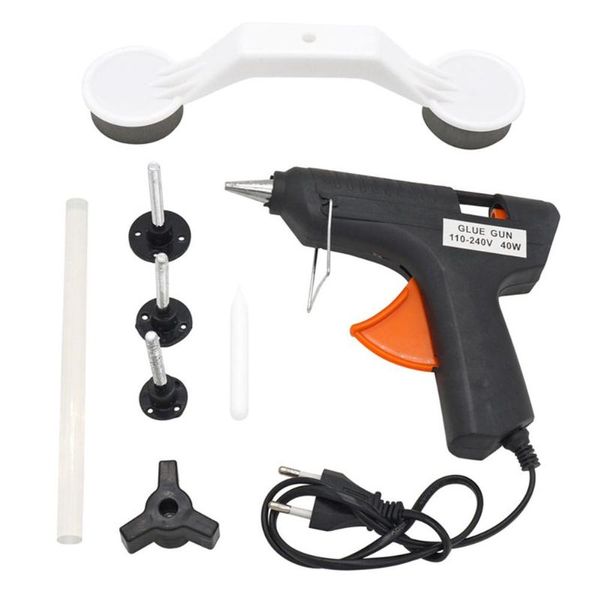 

vodool car body paintless dent repair tool kit puller + pulling tabs + glue gun automobiles hail damage removal hand tools
