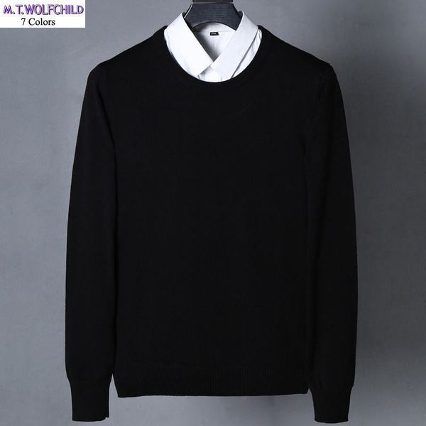 

fashion 100% cotton spring mens long sleeve o-neck knitted pullovers sweaters casual solid color mens knitted autumn slim, White;black