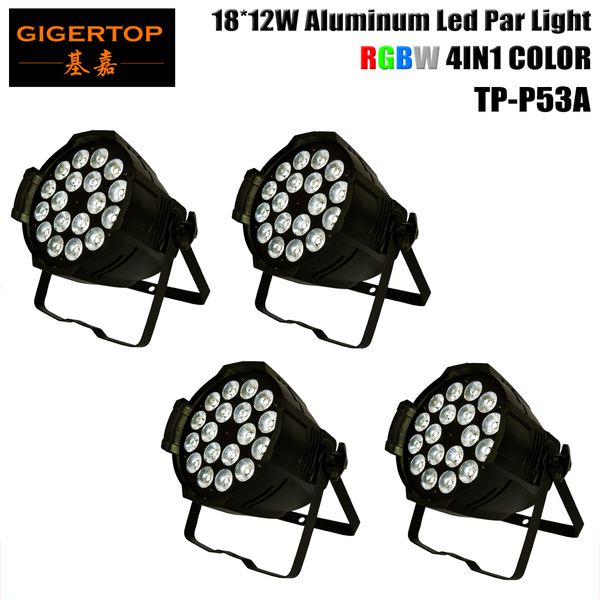 

tipamerican dj pro par 4xlot rgbw led par 54 cans dmx control 4/8 channels 18x12w 4 color led lamp black color 110v-240v