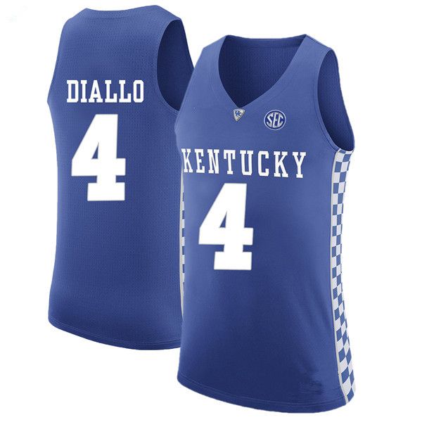 

#4 hamidou diallo 2017 kentucky wildcats retro stitched sewn basketball jerseys customize any number and name xs-6xl vest jerseys, Black;blue