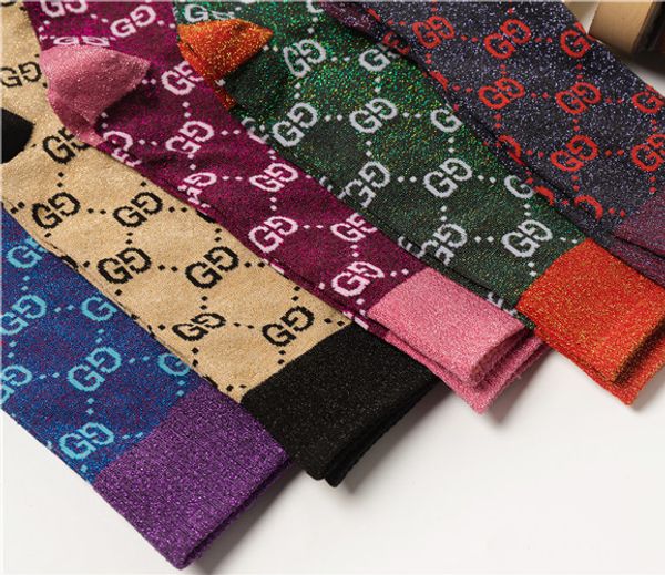 

2020 autumn new candy color letter stack female socks fashion trend multicolor wild cotton socks 10 colors g12090, Pink;yellow