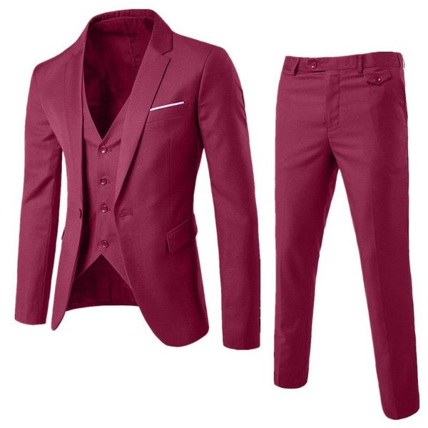 

новые 3 шт бизнес blazer + жилет + брюки костюм наборы мужчины осень мода твердого тонкий wedding set урожай классического блэйзерс мужчина, White;black