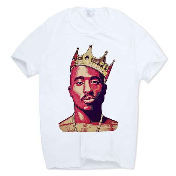

men 's print tupac t -shirt short sleeve o -neck white tshirt hip hop swag harajuku streetwear t shirt famous, White;black