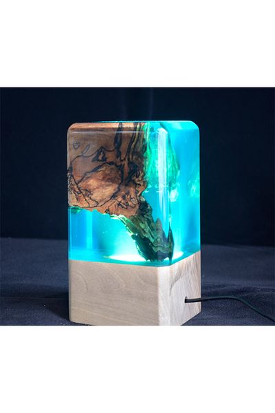 

resin wood lamp blue ocean flowing water luce novelty light wooden interior decor unique new 2019 novelty design art epoxy gift wedding home