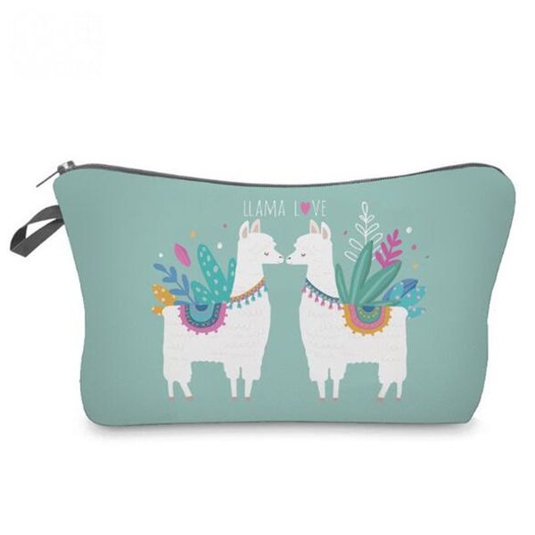 

multi-functional portable cosmetic bag make up bag printing alpaca cosmetic cute cosmetics pouchs for travel ladies pouch