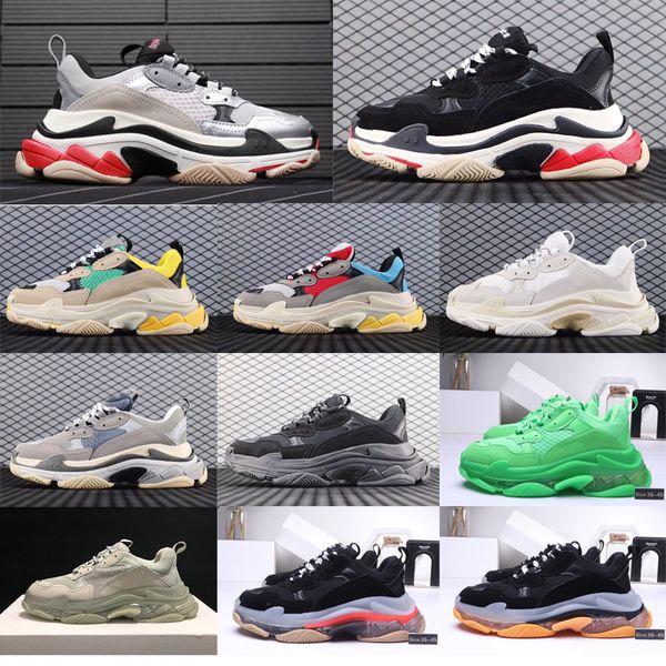 

triple s sneakers men black white pink 17 fw women casual paris chaussures designer fashion tripler lace-up flat shoes sports trainers