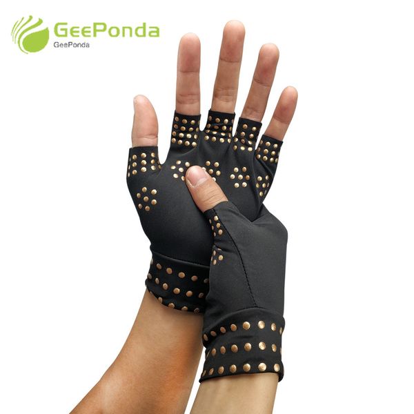

arthritis therapy wrist support gloves relief arthritis pressure pain heal joints magnetic therapy gloves support hand massager, Black;red