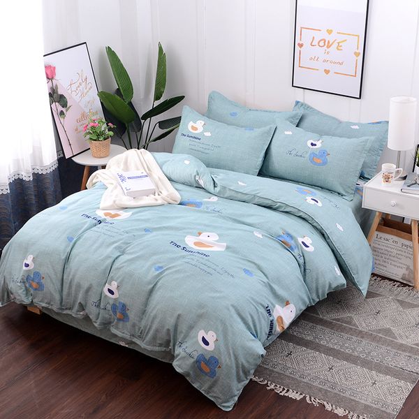 

home textile cute duck bed linens nordic style simple bedding sets duvet cover set quilt cover bed sheets single  king size