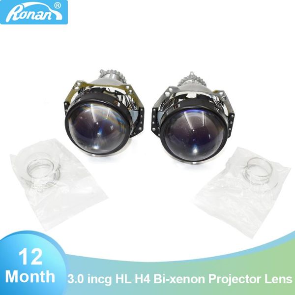 

ronan 2pcs h4 socket 3.0 hd blue film 3r g5 bi xenon projector lens use d2s d2h bulb lamps car styling retrofit headlights