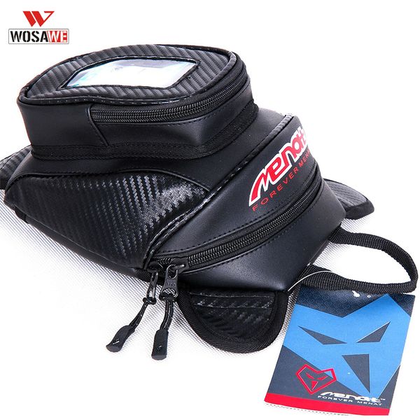 

wosawe mini magnetic tank bag motorcycle knight luggage bag phone case waterproof oil fuel tank motorbike saddle