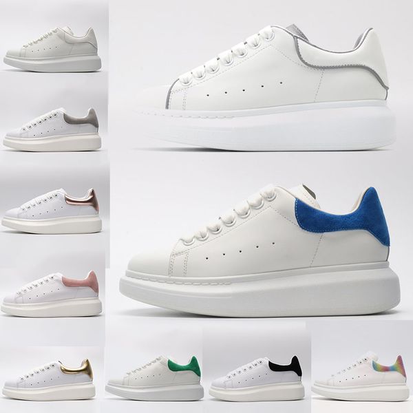 

ale white reflective bule mens casual mcqueens sneakers triple black red green grey rainbow rose gold women running shoes size36-45, White;red