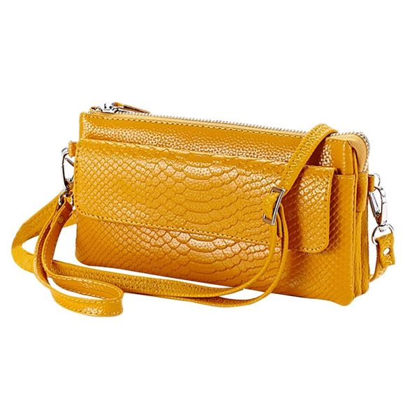 

retro serpentine zipper women bag leather tote bag messenger mobile pouch crossbody bags for women les sacs des femme