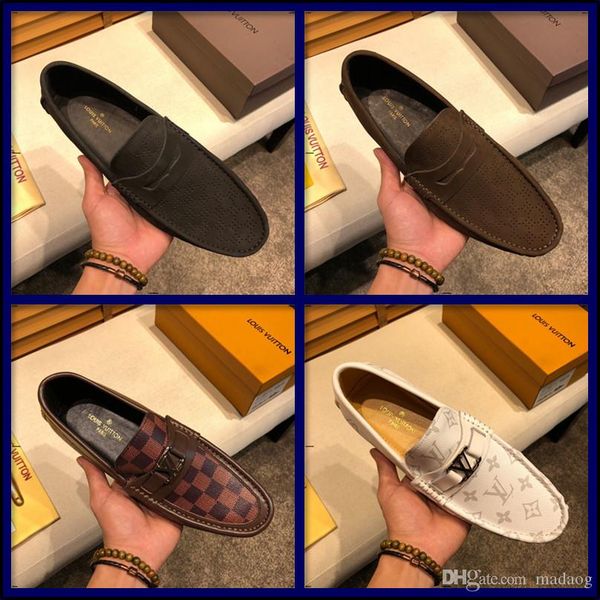 

20fw men shoes luxury genuine leather casual driving shoes men loafers moccasins slip on italian shoes for men yeye5, Black
