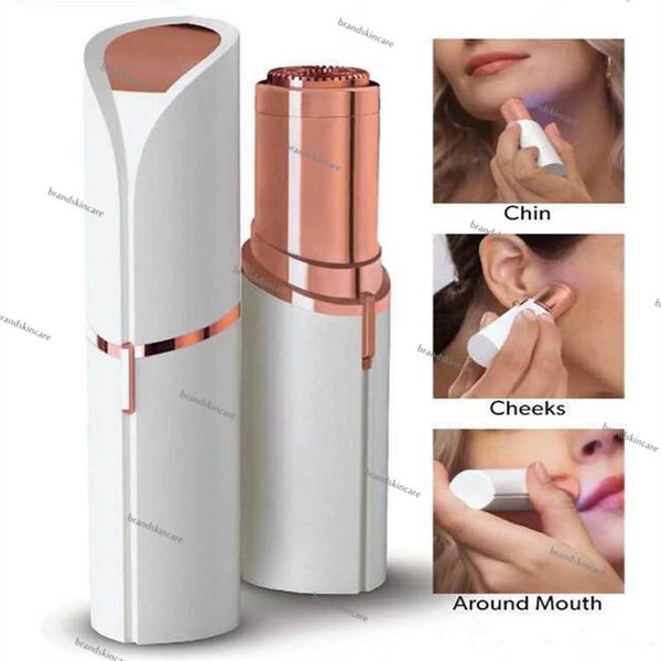 

lipstick facial hair remover red mini portable body epilator 18k gold plated women painless hair removal