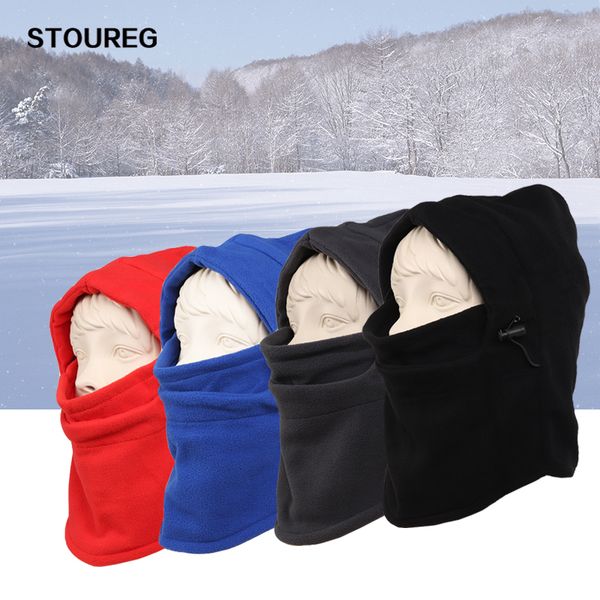

winter windproof hiking scarf, warm thermal fleece balaclava face, ski bike cycling motorcycle masks neck warmer hiking caps, Black