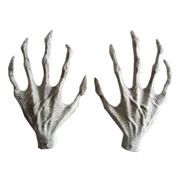 

2pcs halloween scary party scene plastic skeleton hands witch hands haunted house escape horror props decorations p20
