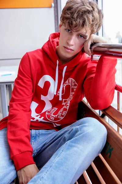 

defacto men autumn fashion letter number color hoodies casual long sleeve red blue male hooded sweat shirt-j1565az18au-j1565az18au, Black