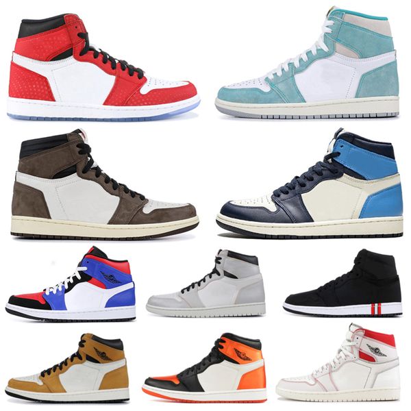 

2020 ale mens basketball shoes 1s obsidian unc fearless first class flight phantom turbo green 1 backboard sport sneaker trainer 5.5-12