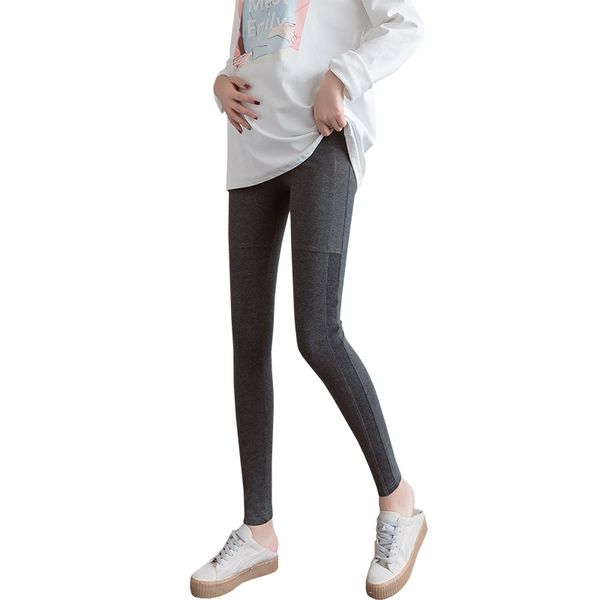 

pengpious 2019 spring new maternity leggings high waist skinny pregnant women basic trousers pregnancy belly pants, Blue