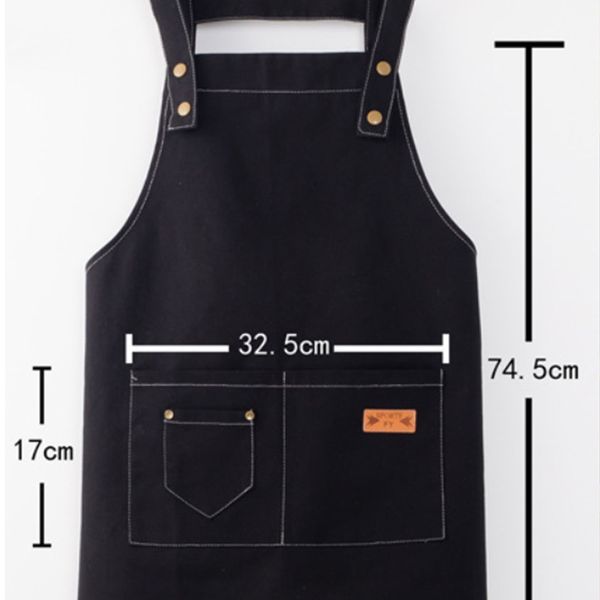 

solid color high-end denim apron work gifts kitchen coffee shop custom apron custom