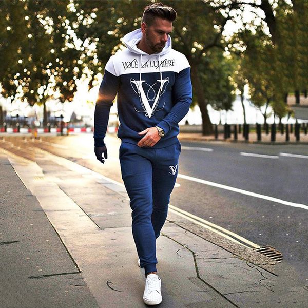 

winter autumn sport suit men clothing set running joggers tracksuit sports fitness bodybuilding mens hoodies+pants body suit