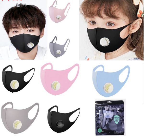 

and kids dustproof face mask breathing valve mask reusable anti-dust haze pm2.5 ice silk cotton masks hh9-3049
