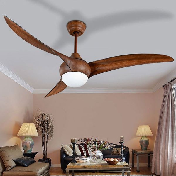 52 Inch Led Modern Ceiling Fans With Light Remote Control Wood