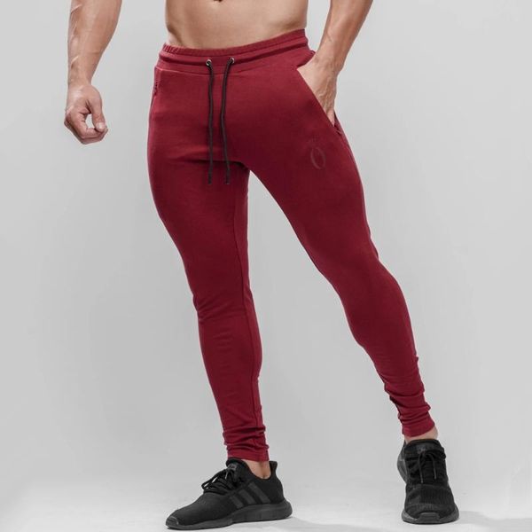 

jogger sweatpants men casual skinny cotton sport pants gym fitness workout training trousers male running sportswear track pants, Black