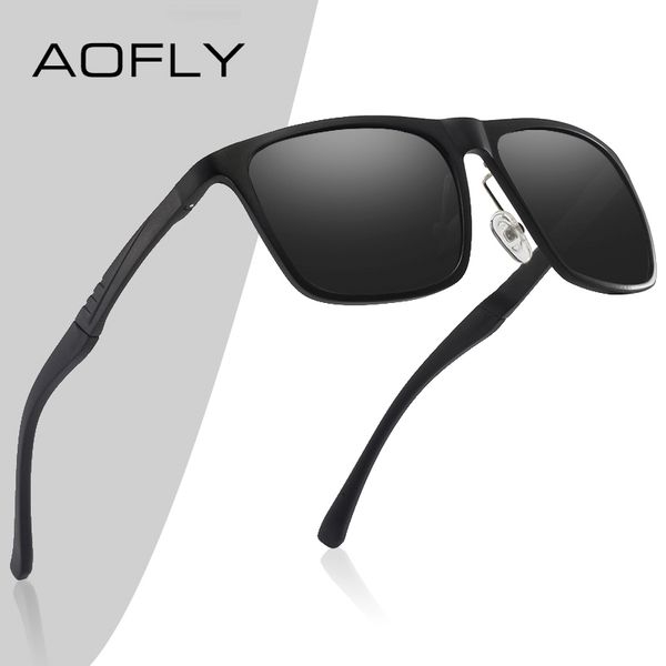 

aofly brand design aluminum magnesium polarized sunglasses men 2020 fashion square driving fishing mirror sun glasses male uv400 y200420, White;black