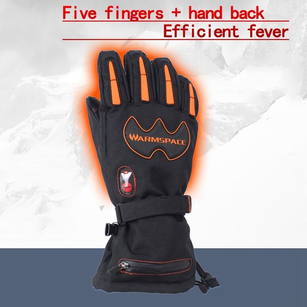 

new eu plug 5600mah smart electric heat gloves,ski waterproof lithium battery self heating,5 fingers hand back heated,3 gear 4-8, Blue;gray
