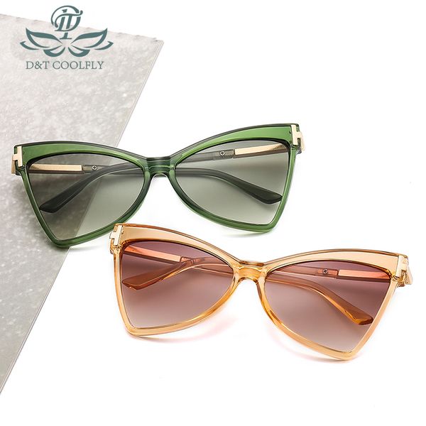 

d&t 2020 new cateye sunglasses women men fashion color lens metal frame vintage party brand sunglasses, White;black