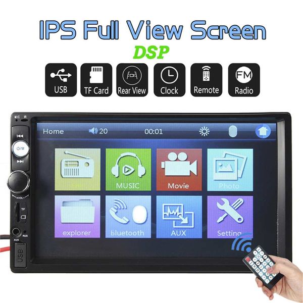 

7 inch car stereo radio mp5 player ips full view screen support dps hd bluetooth touch screen fm usb aux car monitors