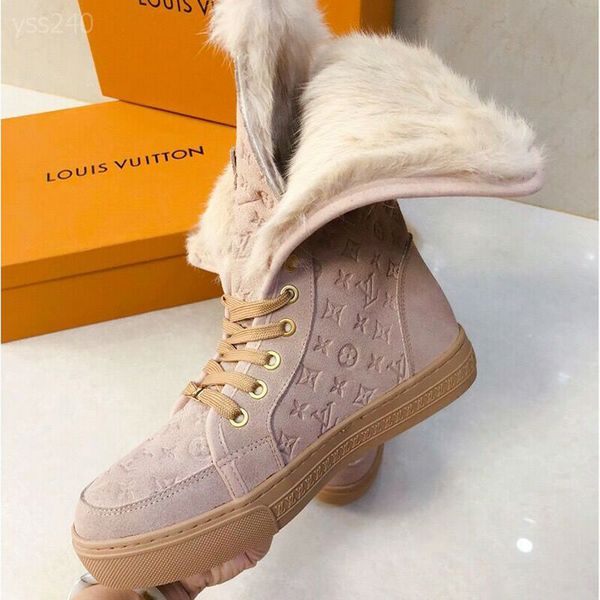 

flat snow boots female non-slip exquisite wild short tube thick bottom plus velvet winter thick fur lace-up short boots cotton shoes, Black