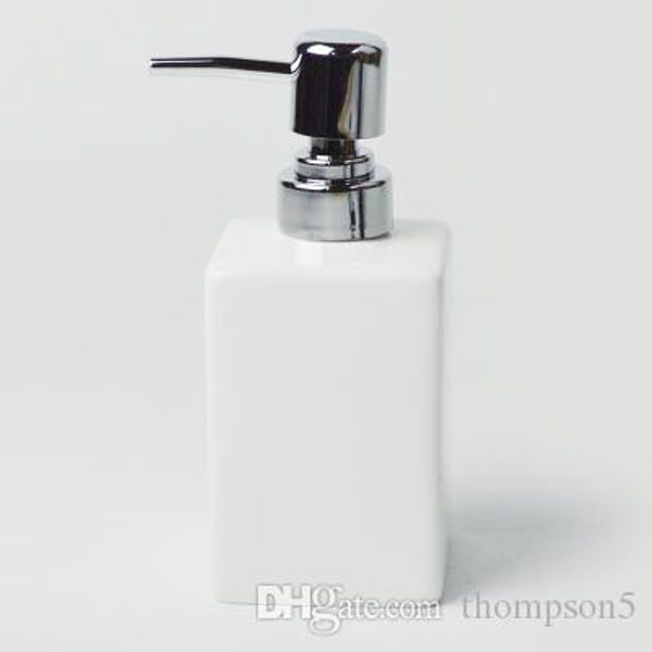 

home bathroom ceramic sanitizer bottle black white sub-bottling lotion bottle square shaped hand-pressure type pump head emulsion bottle