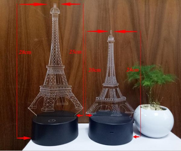 

amroe diff holidays beauty romantic eiffel tower 3d 7 color change ir remote night lights home roon decor child kids baby gifts