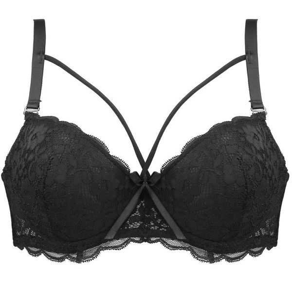 

women lace bralette racerback floral women bras large size b cup underwire lingerie female bow brallete brassiere, Red;black