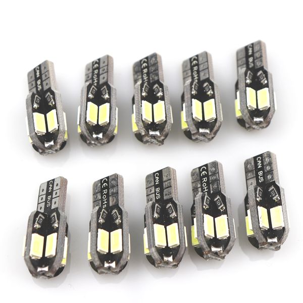 

10pcs t10 8 smd 5630 led canbus auto parking lights w5w 194 5730 led license plate lamp car wedge tail side bulbs reading lamps