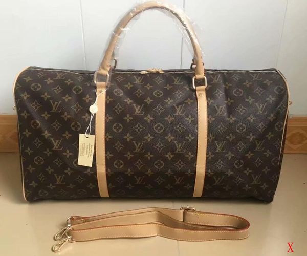 

55cm large capacity women travel bags famous classical designers men shoulder duffel louis vuitton bags, Blue;white