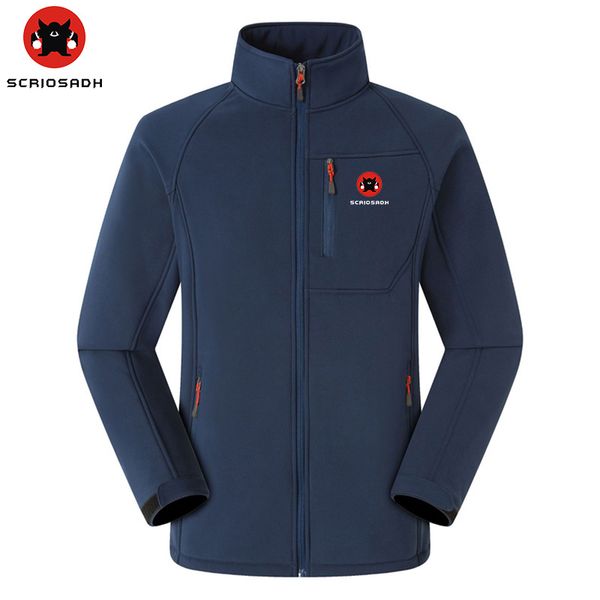 

scriosadh outdoor soft shell clothing men women waterproof windproof rain coat sports brand camping hiking men soft shell jacket, Blue;black