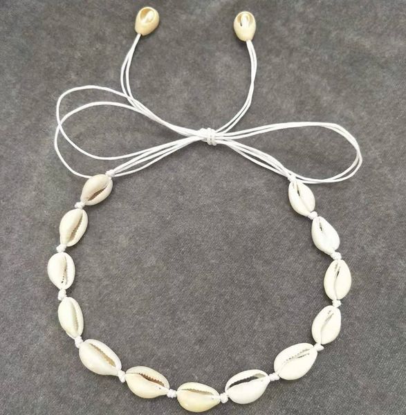 

rainbery 2019 choker design jewelry bohemian fashion handmade shell necklace adjustable knot necklace for women, Silver