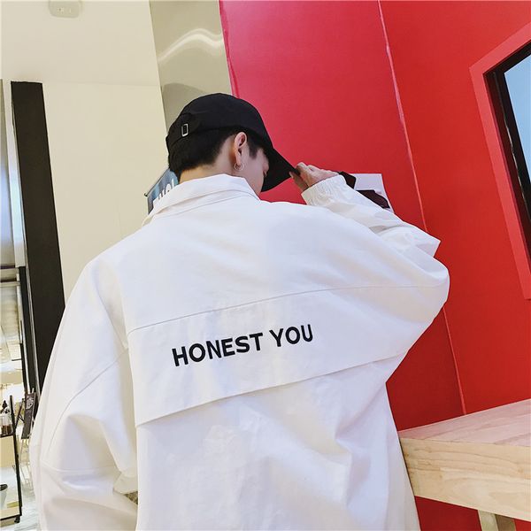 

legible 2020 new spring autumn hip hop jackets men loose windbreaker solid casual jacket male coats korea tracksuit streetwear, Black;brown