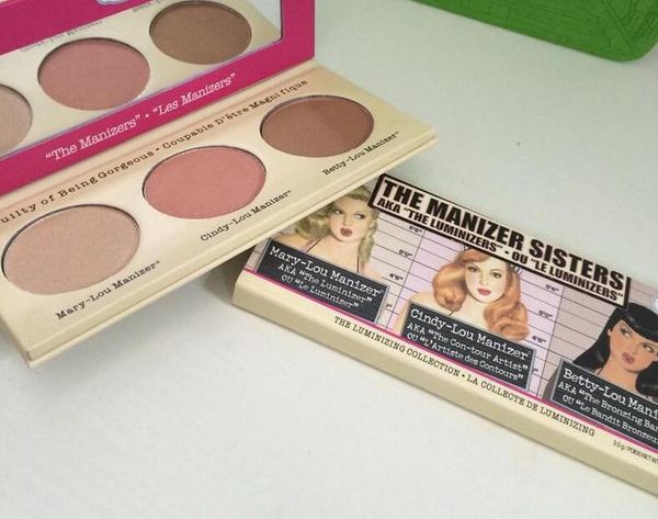 

Бесплатная доставка ePacket! Новый горячий макияж Manizer Sisters highlighter 3 цветовой палитры B