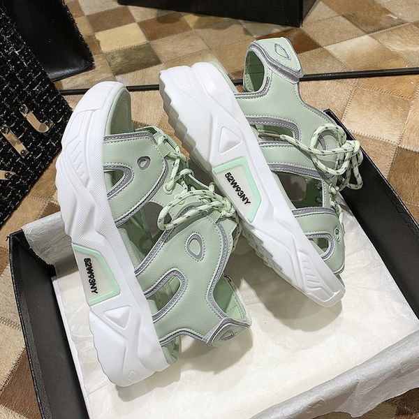 

female sandal wedge sports women's sandals clear heels 2020 summer shoes all-match ladies on woman sale comfort block, Black