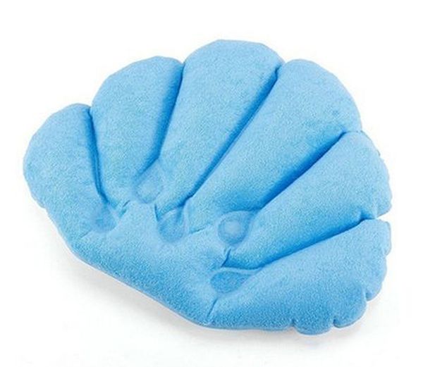 

2019 bath pillow inflatable spa pillow soft back neck cushion with suction cups for bathtub bathroom random color