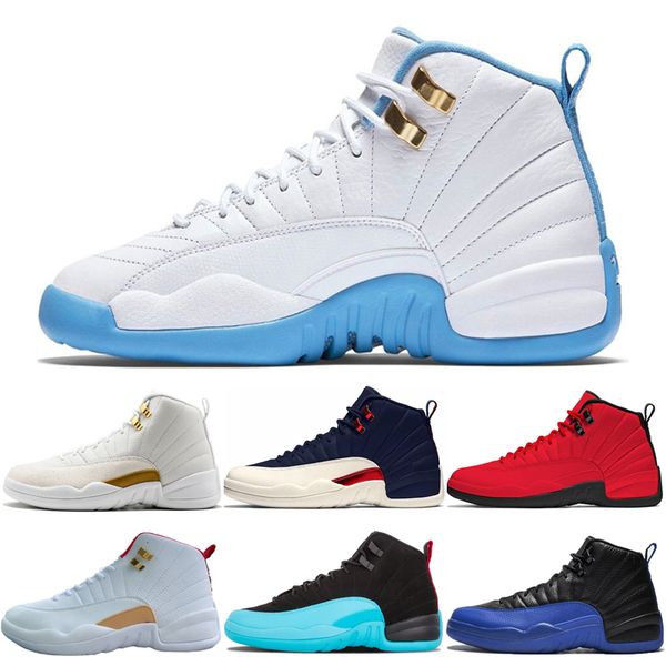 

sell 12s university blue 12 game royal men basketball shoes bulls fiba playoff french blue cherry dark grey mens sport sneakers trainers