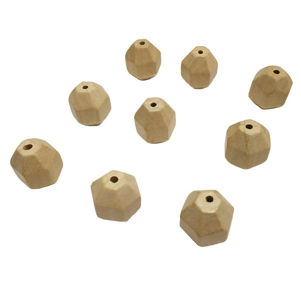 

natural wooden icosahedron beads for teething necklace jewelry diy baby sensory chewable beads craft and building projects