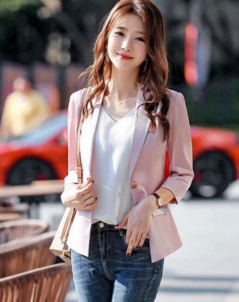 

женщины весна и осень мода новый бутик джокер тонкий тенденция личности элегантный темперамент короткий стиль небольшой пиджак / s-3xl, White;black